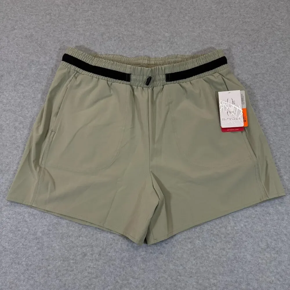 Spyder Men's Active Athletic Shorts Size Large Light Olive Stretch Wicking NWT